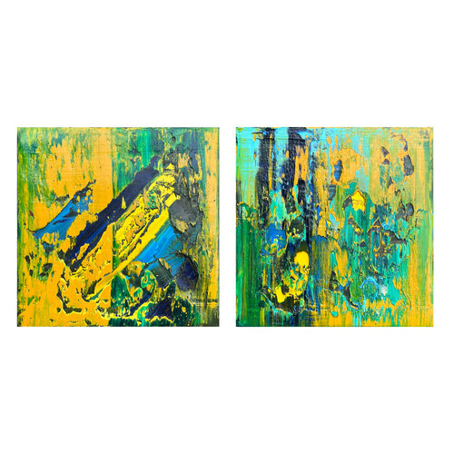 Collection of  2 oil paintings ("Moving", "Return") von Svitlana Andriichenko, Malerei kaufen auf Singulart