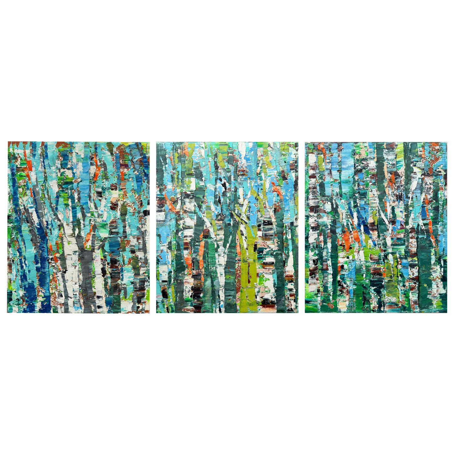 Whisper of the birch grove. Triptych Svitlana Andriichenko