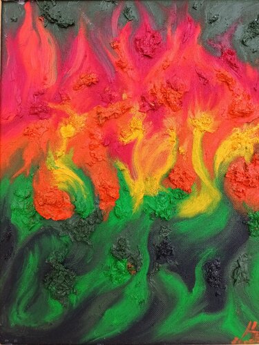Feuerblumen di Iris Hillmeister-Becker, Pittura in vendita su Singulart