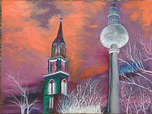 Fernsehturm von Iris Hillmeister-Becker, Malerei kaufen auf Singulart