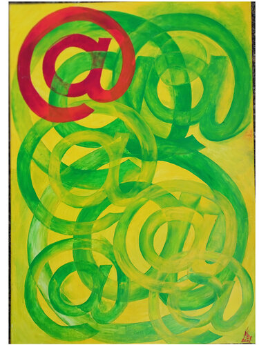 Email - Kommunikation di Iris Hillmeister-Becker, Pittura in vendita su Singulart