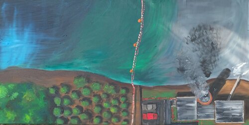 Natur und Mensch2 par Iris Hillmeister-Becker, Peinture en vente sur Singulart