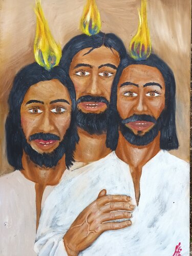 Pfingsten - vom Heiligen Geist erfüllt de Iris Hillmeister-Becker, Pintura a la venta en Singulart