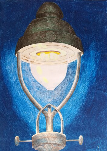 Gaslaterne by Iris Hillmeister-Becker, Painting for Sale on Singulart