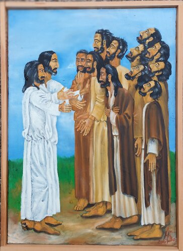 Himmelfahrt III - Wo ist Jesus? de Iris Hillmeister-Becker, Pintura a la venta en Singulart