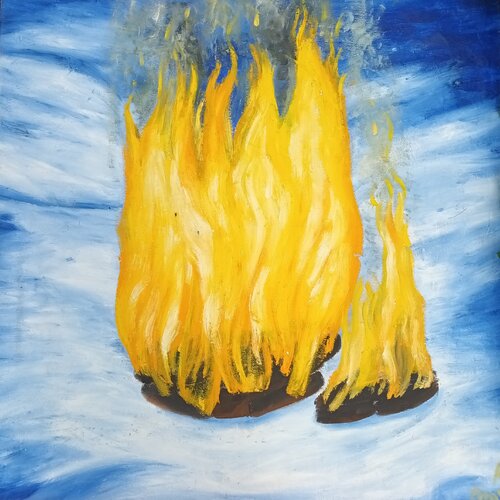 Eis und Feuer van Iris Hillmeister-Becker, Schilderij te koop op Singulart