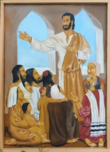 Die erste Gemeinde2 di Iris Hillmeister-Becker, Pittura in vendita su Singulart