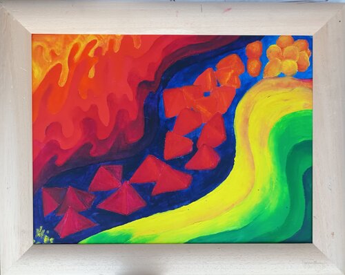 Glühende Lavasteine par Iris Hillmeister-Becker, Peinture en vente sur Singulart