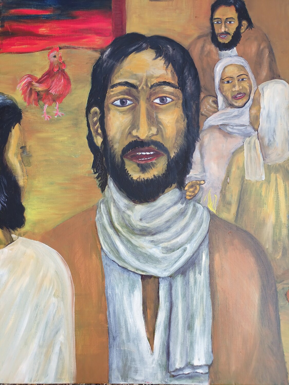 Apostel Petrus verleumdete Jesus de Iris Hillmeister-Becker (2012) :  Peinture Huile sur Toile - Singulart, image size:1125x1500