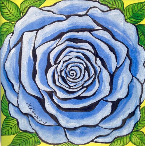 Blue rose von Maria Köppl, Malerei kaufen auf Singulart