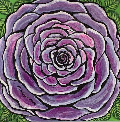 Lila rose von Maria Köppl, Malerei kaufen auf Singulart
