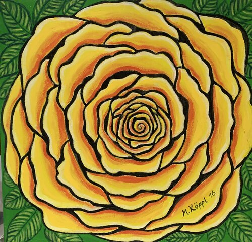 Yellow rose von Maria Köppl, Malerei kaufen auf Singulart