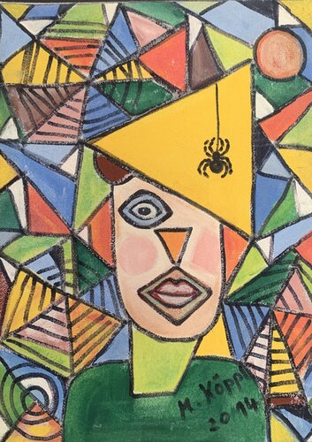 Harlekin van Maria Köppl, Schilderij te koop op Singulart