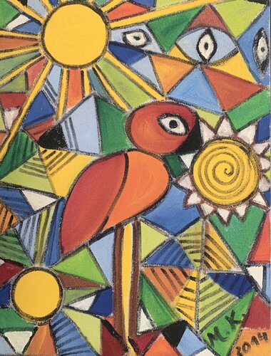 Der frühe Vogel van Maria Köppl, Schilderij te koop op Singulart