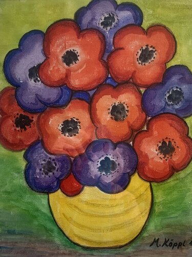 Mohn und Anemonen van Maria Köppl, Schilderij te koop op Singulart