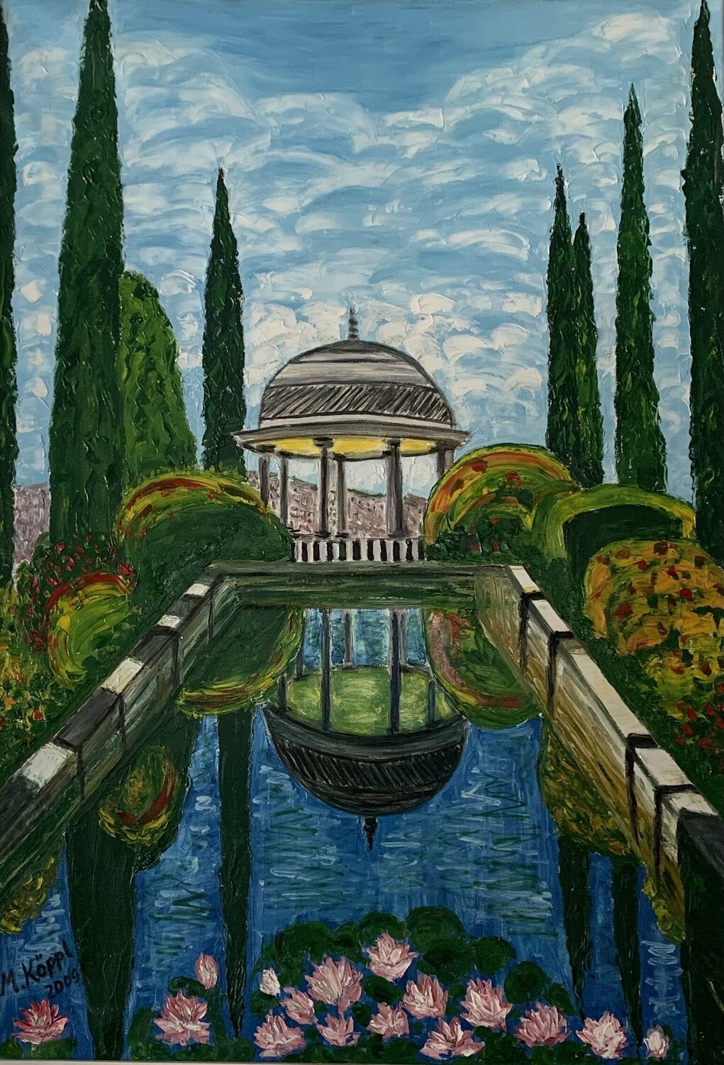Malaga, Botanischer Garten „La Concepción“ Maria Köppl Originalgemälde zu verkaufen