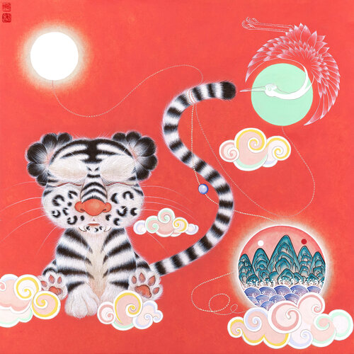 Greeting the dream moon von SEUNGYEON KIM, Malerei kaufen auf Singulart