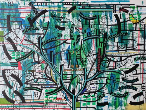 L'albero di patate di daniele duranti, Pittura in vendita su Singulart
