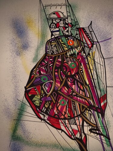 Sacro cuore al pepe verde by daniele duranti, Drawing for Sale on Singulart