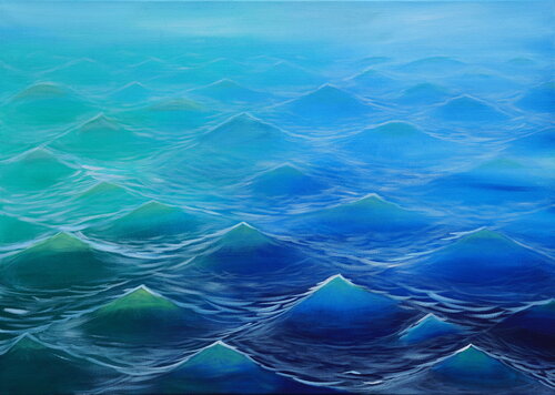 BUMPY BLUE Meeres Bild Malerei von Eva Strätz, Malerei kaufen auf Singulart