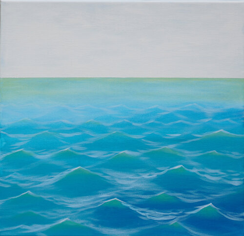 LIGHT BUMPY BLUE Meeres Bild Malerei van Eva Strätz, Schilderij te koop op Singulart