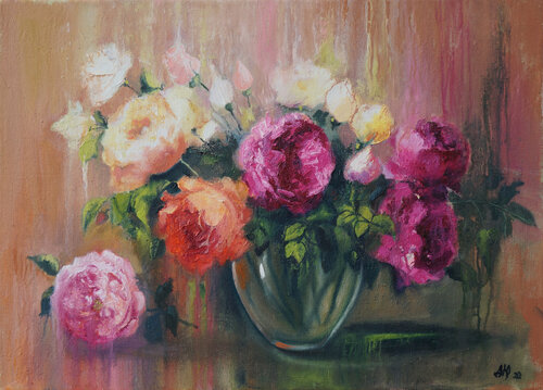 Garden roses par Julija Demenkova, Peinture en vente sur Singulart