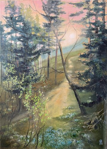 Spring in the forest par Julija Demenkova, Peinture en vente sur Singulart