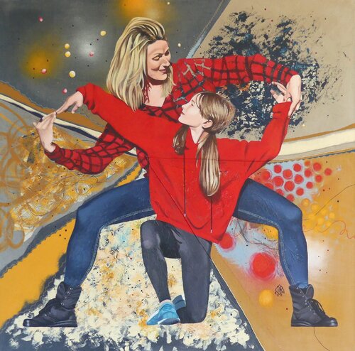 Complicité maternelle III van Isabelle Riffard, Schilderij te koop op Singulart