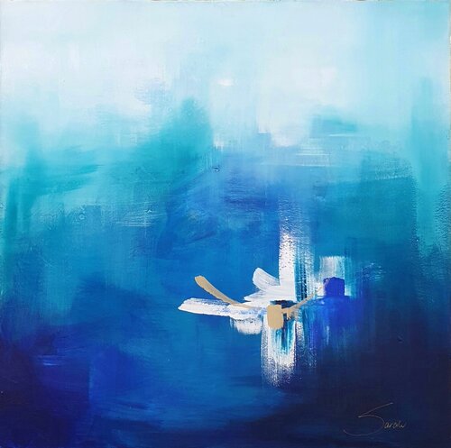 Strukturen des Lichts - GOLD UMRAHMT by Sarah Kube, Painting for Sale on Singulart