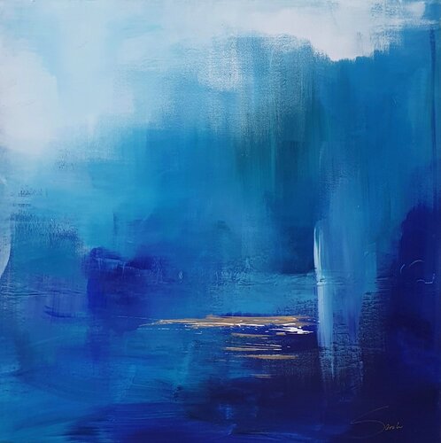 Nebelmelodie in Gold - GOLD UMRAHMT by Sarah Kube, Painting for Sale on Singulart
