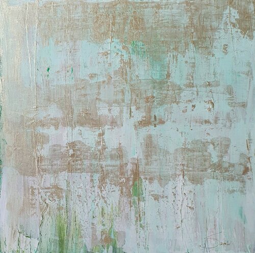 Magic Green No 1 - GOLD UMRAHMT di Sarah Kube, Pittura in vendita su Singulart