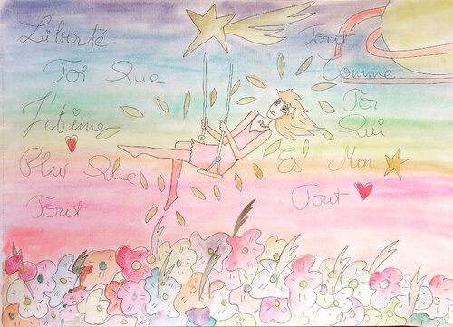 Liberte cherie de Alayastar ., Obra en papel a la venta en Singulart