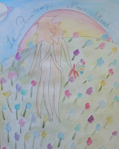 Le printemps nous attend de Alayastar ., Obra en papel a la venta en Singulart