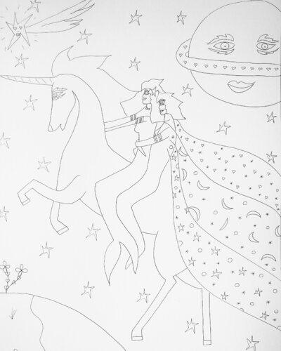 Vol feerique de Alayastar ., Obra en papel a la venta en Singulart