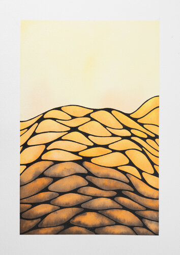 Inner Nets X - Golden Drift di Nadine Achtelik, Opera su carta in vendita su Singulart