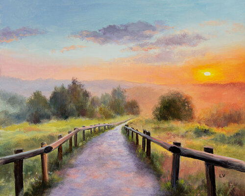 Peaceful rural path landscape by Lucía Verdejo, Painting for Sale on Singulart