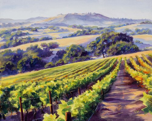 California vineyard landscape van Lucía Verdejo, Schilderij te koop op Singulart