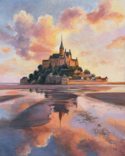 Mont Saint Michel in France by Lucía Verdejo, Painting for Sale on Singulart