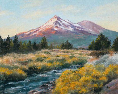 Mount Shasta in California by Lucía Verdejo, Painting for Sale on Singulart
