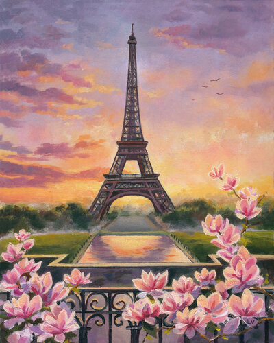Eiffel Tower in Paris de Lucía Verdejo, Pintura a la venta en Singulart