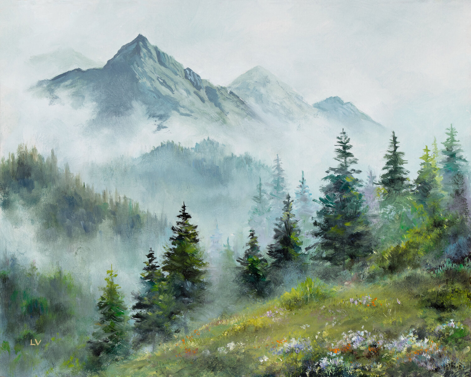 Misty mountains and pine trees Lucía Verdejo