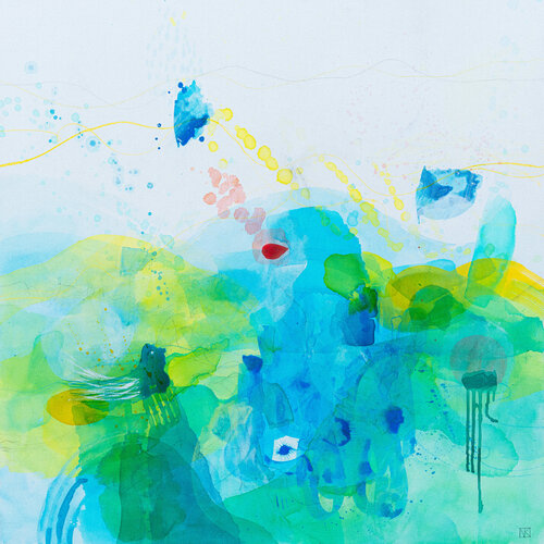 the bird - undersea series BODENSEE de Nora Kalinda, Pintura a la venta en Singulart
