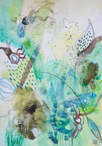 Im grünen Traum di Nora Kalinda, Opera su carta in vendita su Singulart