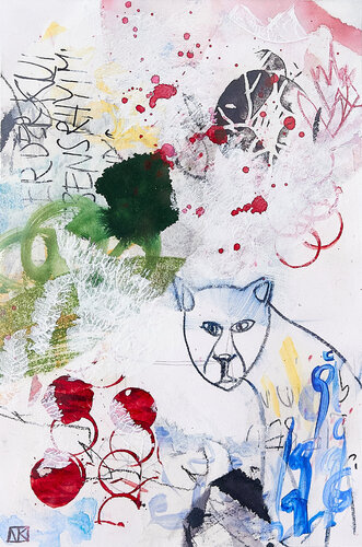 Wildkatze by Nora Kalinda, Work on Paper for Sale on Singulart