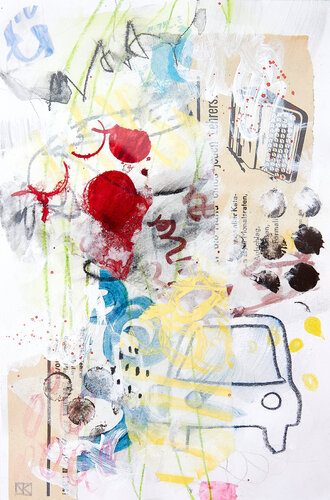 Auto par Nora Kalinda, Œuvre sur papier en vente sur Singulart