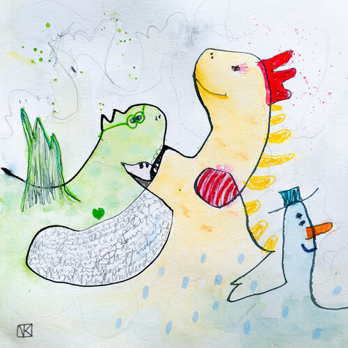 Die DREI by Nora Kalinda, Work on Paper for Sale on Singulart
