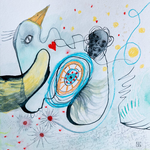 Solarplexus van Nora Kalinda, Werk op papier te koop op Singulart