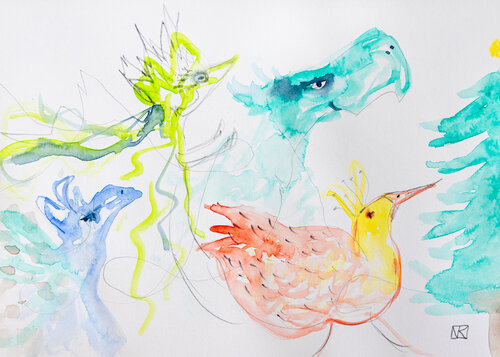 Urvögel by Nora Kalinda, Work on Paper for Sale on Singulart