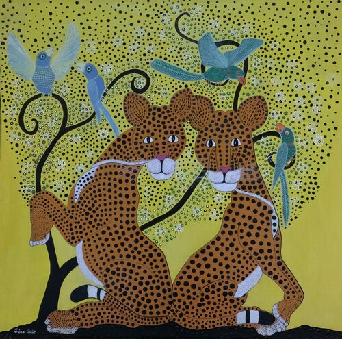 Mapacha Zwillinge de Iris Monhof, Pintura a la venta en Singulart