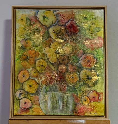 Bunte Blütenpracht van Iris Monhof, Schilderij te koop op Singulart